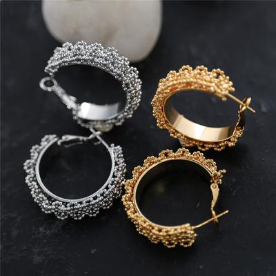 Winding C-shaped Earrings Niche Retro Heavy Industry Stud Earrings Fashionable Versatile Temperament High-end Earrings Women