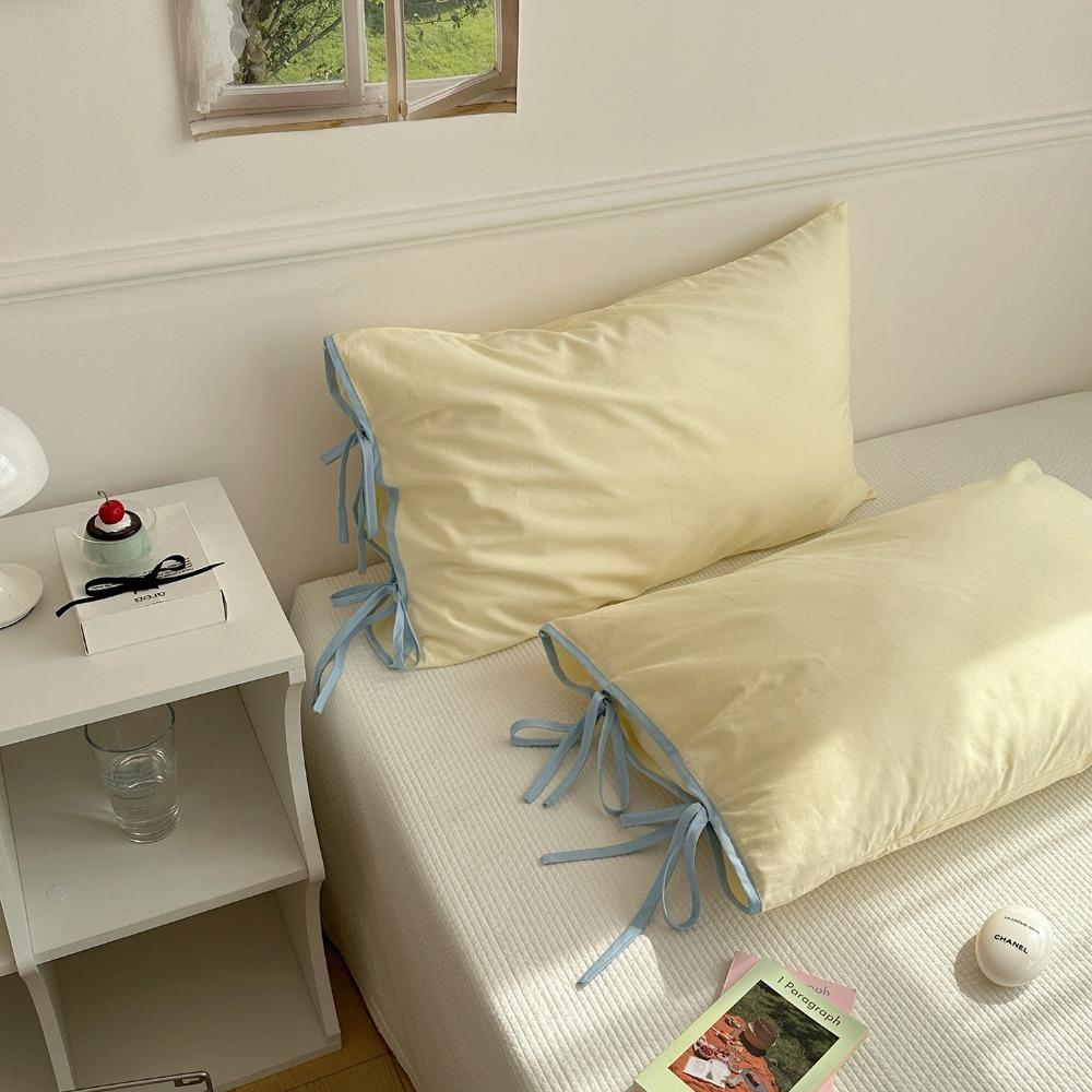 2PCS Soft Bow Pillow Cover Nordic Style Pillow Case Comfortable Cushion Covers  Girls Bedding