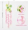 6PCS 110cm Artificial Wisteria Vine Garland Fake Ivy Flowers for Wedding Arch, Home Wall Decor Realistic Outdoor Hanging Plants