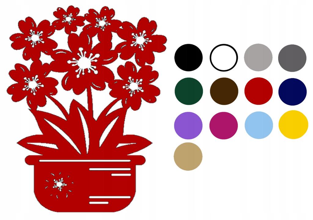 1. Flowerpot pendant, flowers, openwork decoration, COLORS