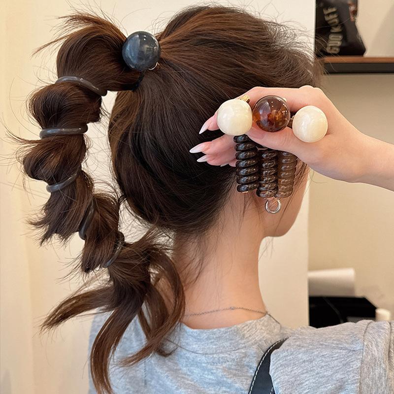 Cute Braid Rubber Bands for Women Girls Telephone Wire Hair Ties Spiral Spool Headbands Ponytail Girls Hair Accessories