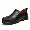 Men's Large Size Leather Loafers - Outdoor, Casual, Slip-On, Spring Low-Top Dad Shoes