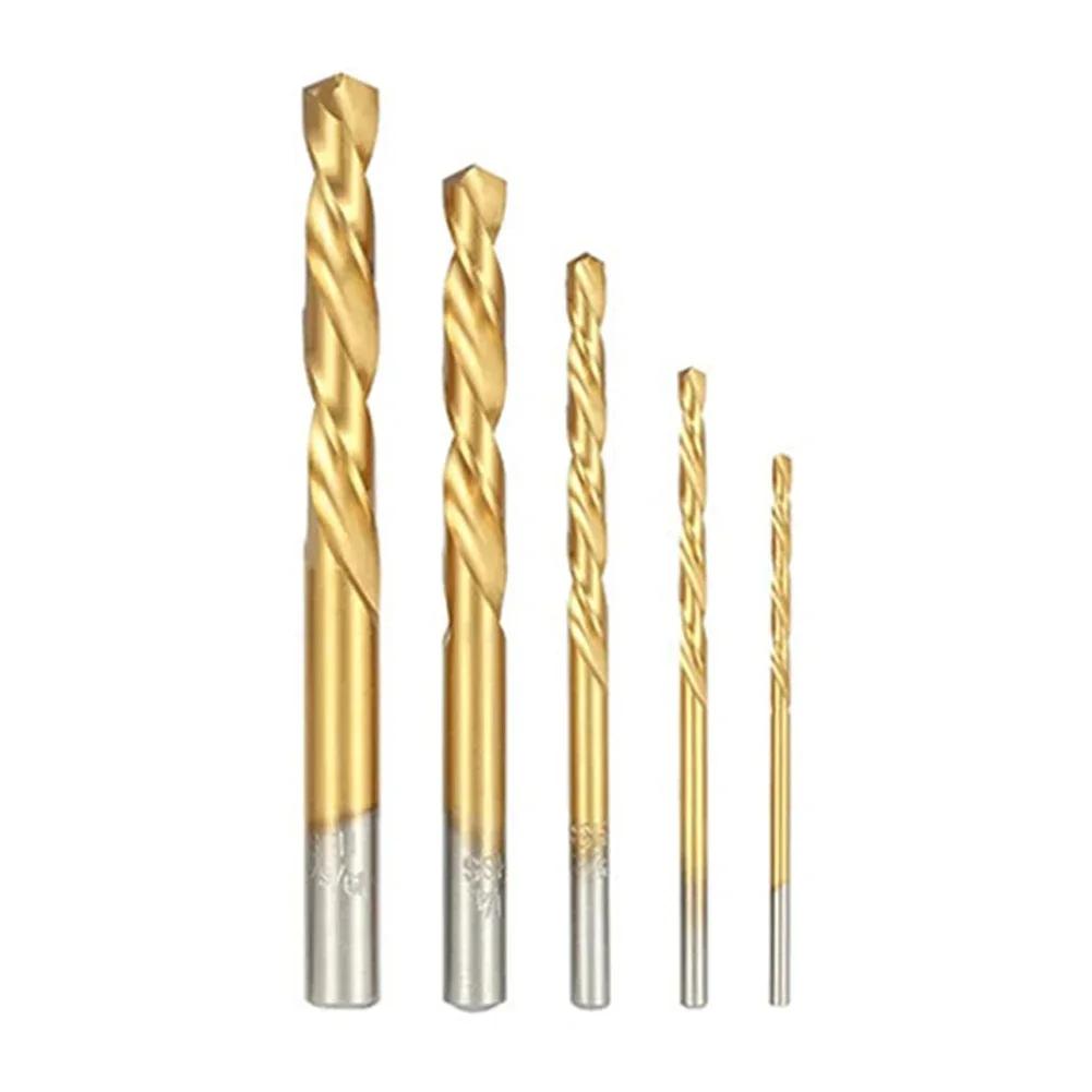 5Pcs Twist Drill Bit Left Hand Drill Straight Shank HSS 3.2-8.7mm Electrical Drill Power Tool Woodworking Carpentry Accessories