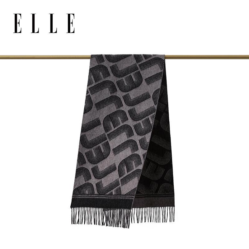 ELLE Women's 100% Pure Wool Double-Sided Scarf