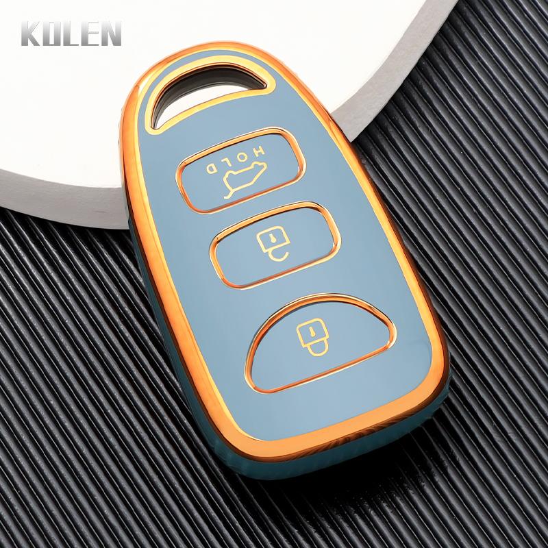 

Fashion Tpu Car Remote Key Case Cover Fob For Hyundai Tucson 2005 Santa Fe 2008 I10 Ix25 Grand Stareks 3 Button Protectedn Shell