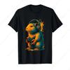 Capybara Gamer Art – Funny Rodent with Controller & Headset T-Shirt Unisex Summer Streetwear Tops Mens T Shirt Ropa Hombre