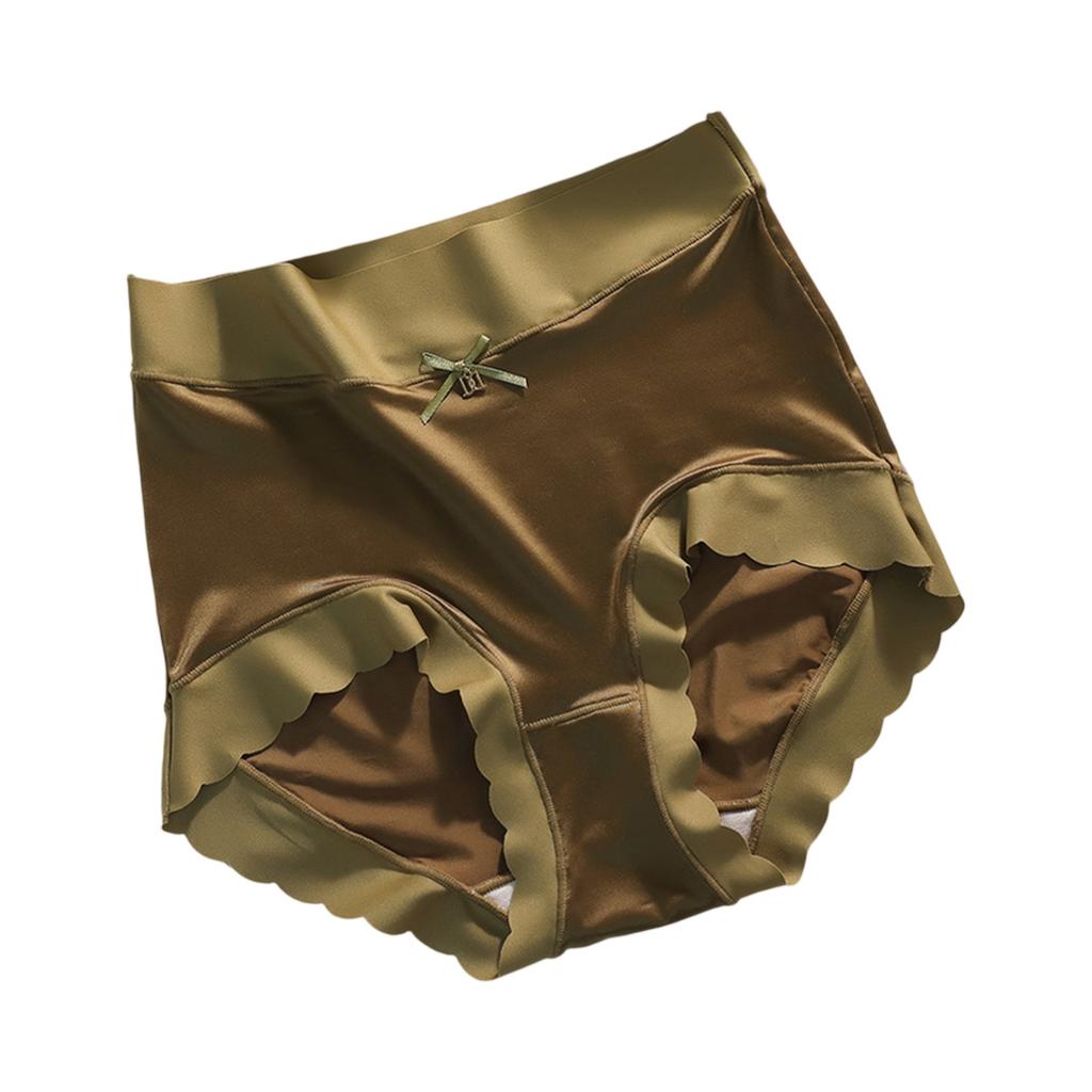 Women's Pearl French Retro Silk Underwear, Women's High Waisted Simulated Silk Ice Silk Quick Drying Underwear