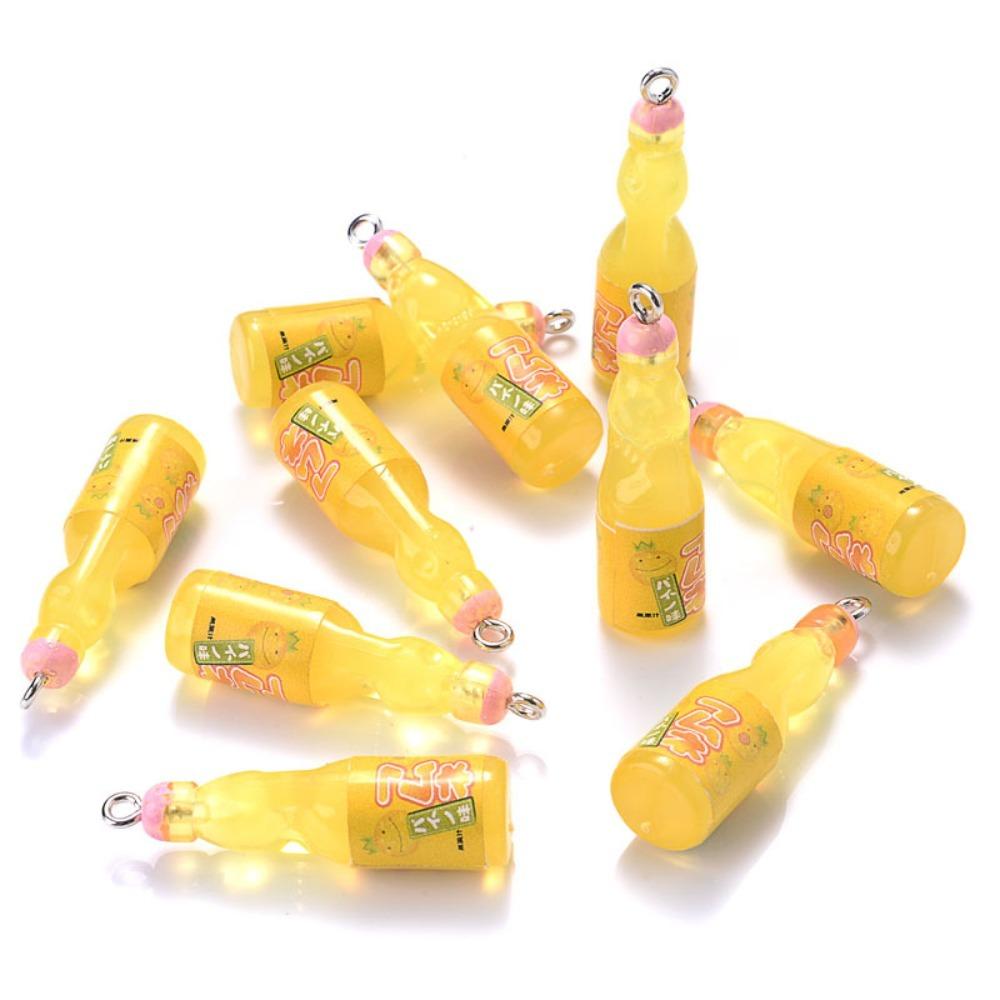 10Pcs Resin Mini Juice Bottle Drink Pendant Simulation Juice Drink Bottle Pendants  Jewelry Making