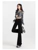 Women's 2026 Spring Retro High-Waisted Floor-Length Flare Jeans: Slimming Yet Comfortable Fit.