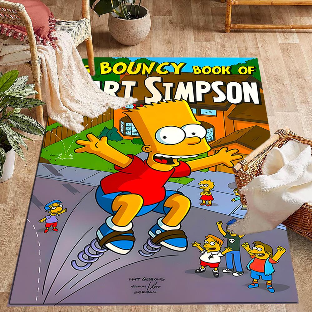 Simpsons Family Adventure Themed Anti-Slip Rugs - Polyester Home Decor, Suitable for Bedrooms, Living Rooms, Doorways, Studios, and Decorations