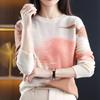Multicolor Round-neck Sweater for Women Loose Korean-style Pullover Fashionable Top Plus-size Knitted Sweater