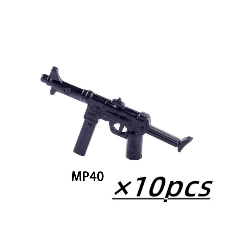 WW2 Military Weapons MOC Mini Building Blocks Figures Soldier US Soviet Rifle Gun Rocket Launcher MG42 RPG Bullet Bricks Toys