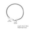 Vnox Men's Stainless Steel Chain Bracelet, Black Silver Color Cuban Box Link Wristband, Minimalist Punk Jewelry Gift for Him