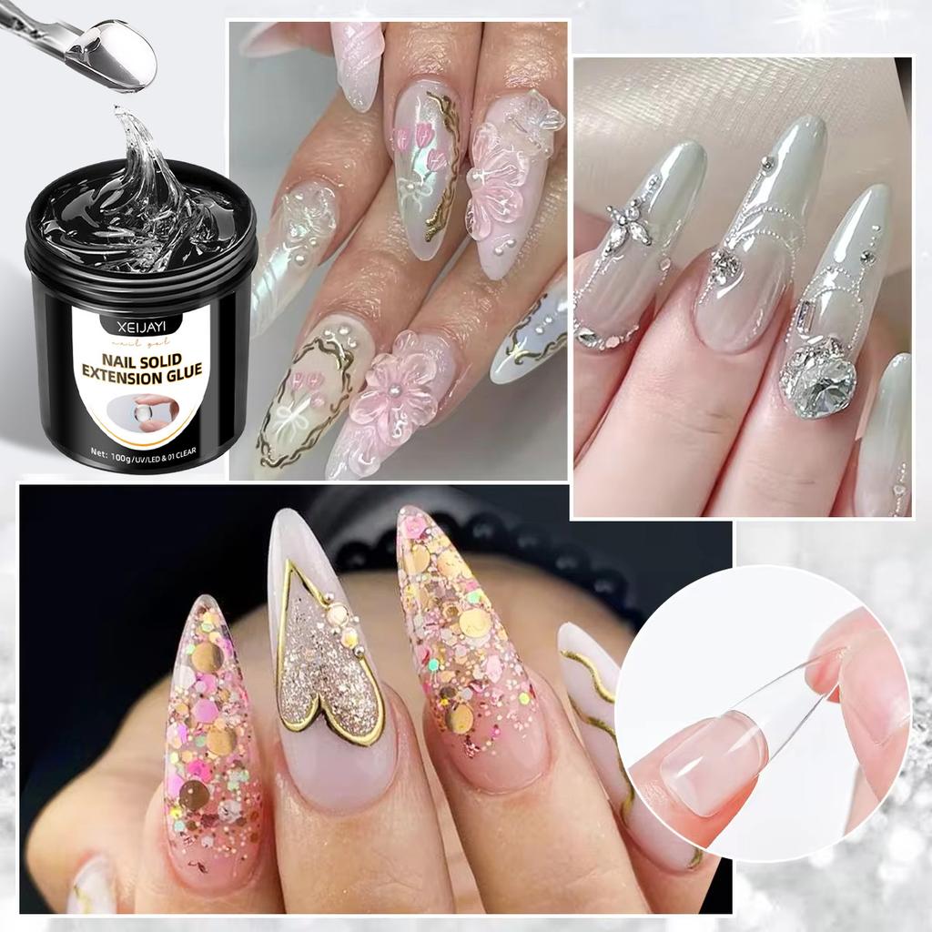 1pc 100g Transparent Soft Nail Tips Gel Polish For False Nails UV Glue Nail Extension Function Design Manicure Tools