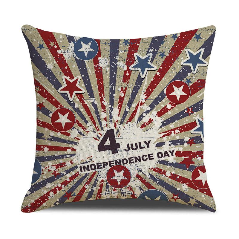 Linen Date Letter Flag Pillow Cover Car Pillow Office Nap Pillow