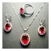 European-American Zircon Jewelry Set: Ring, Necklace, Earrings - Three-Piece Inlaid Zircon Collection