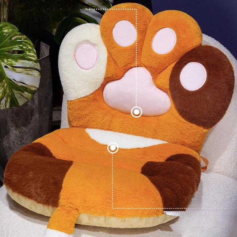 Cute Cat Paw Fluffy Seat Cushion Office Back Cushion Dormitory Plush Chair Seat Pillow Lazy Sofa Butt Pad Bay Window Tatami Mat