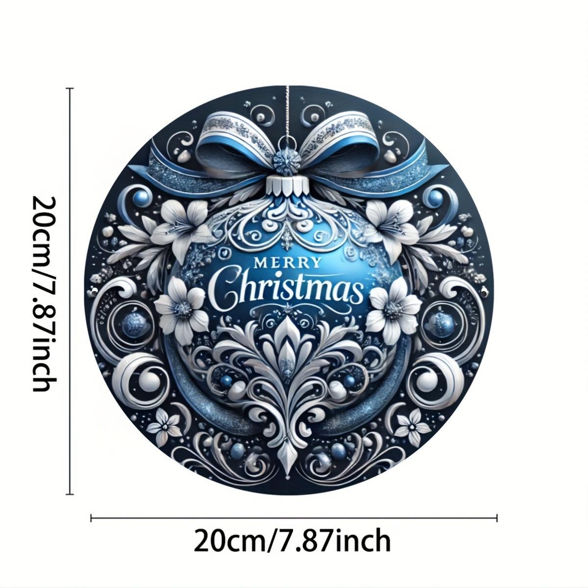 

Античное фольгированное круглое рождественское украшение, настенное украшение 8x8 дюймов для домов, баров, кафе, гаражей, праздничные аксессуары чёрный