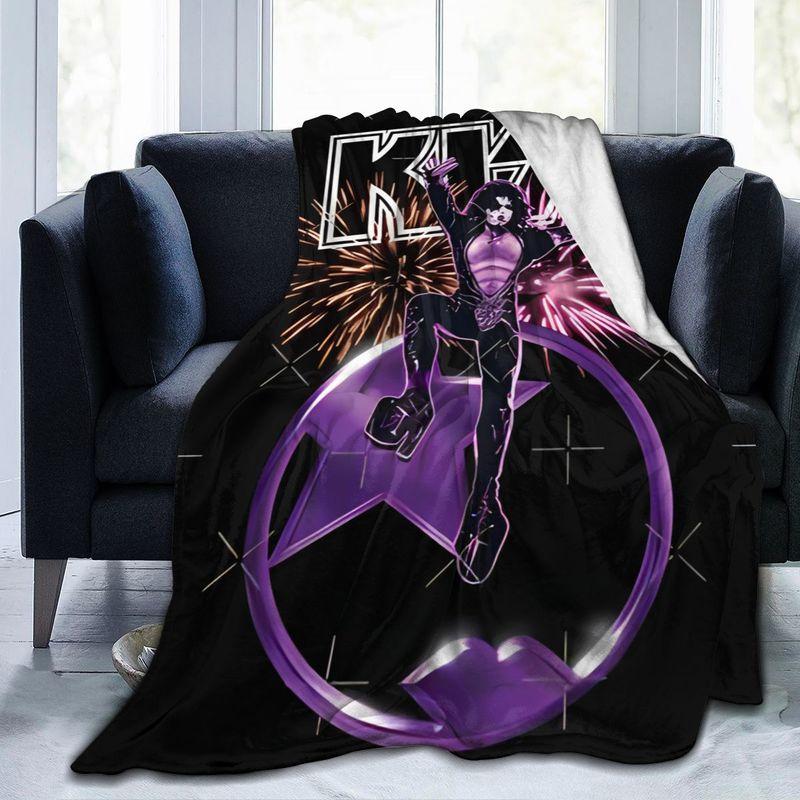 KISS Rock Band Pătură imprimată 3d Pătură de flanel Pătură super moale din lână Pătură caldă pentru dormitor, canapea, canapea, cadouri