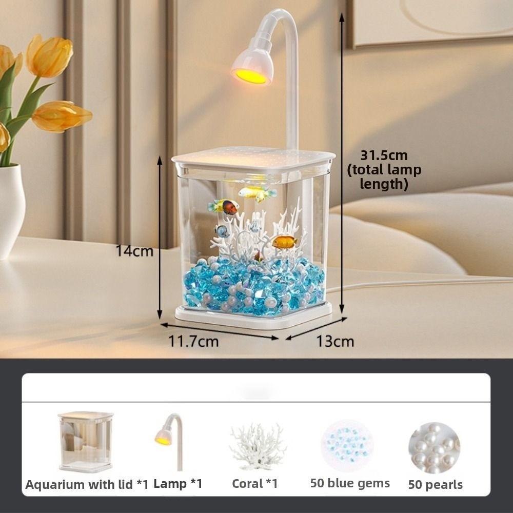 Creative Landscape Fish Tank INS Small Betta Fish Tank Practical Mini Desktop Fish Tank  Kids