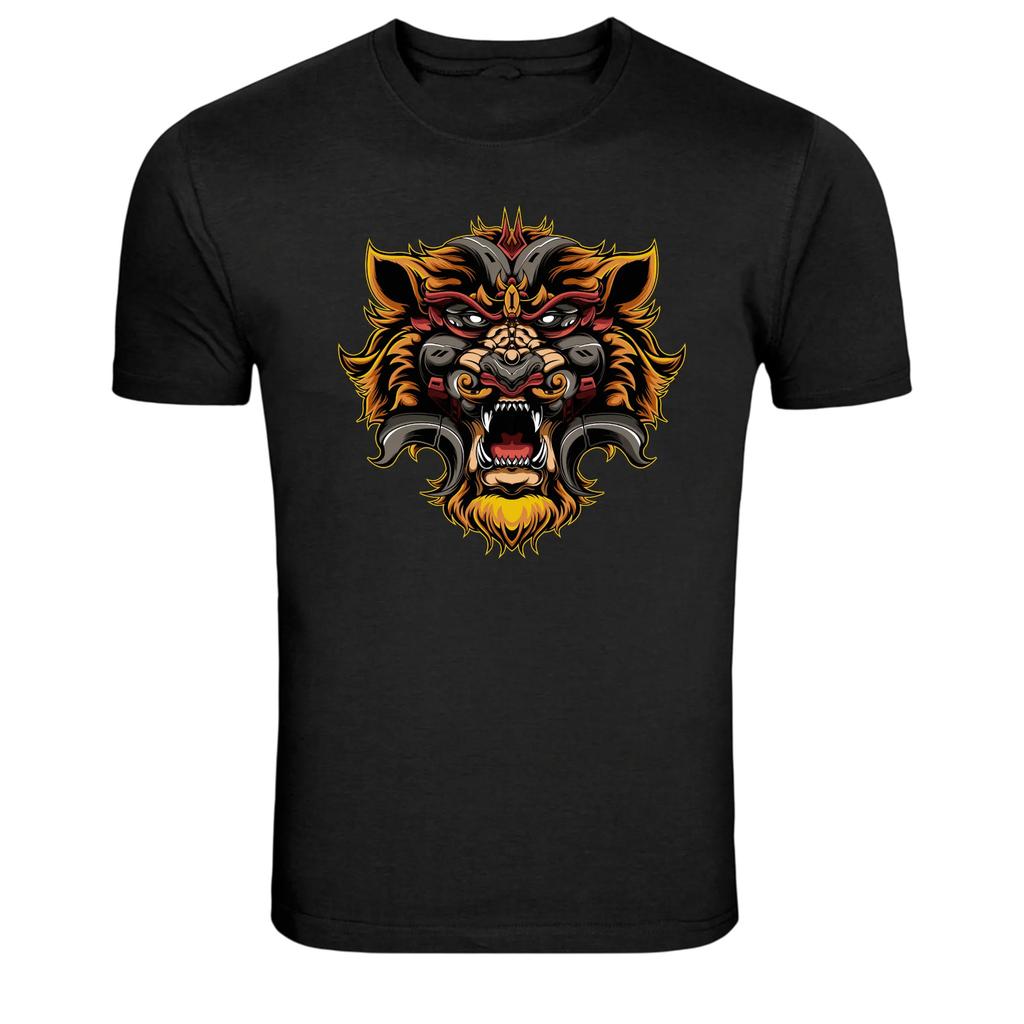 Samurai Lion Mask Japanese Warrior Graphic T-Shirt
