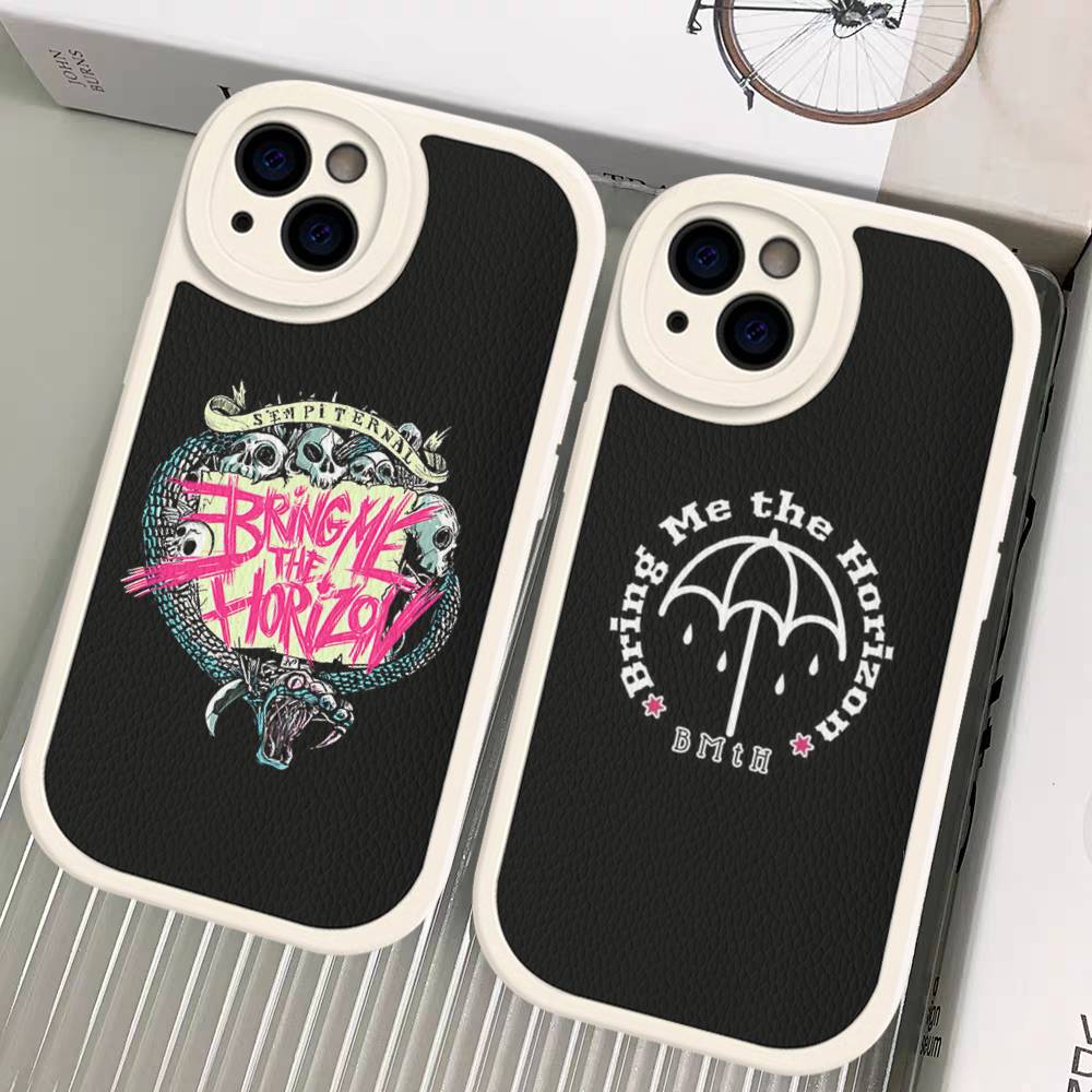 B-Bring M-Me The B-BMTH H-Horizon Leather Phone Case For IPhone 16 15 14 13 12 11 Pro Max Plus Shockproof Cover