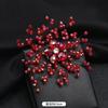 Red crystal pearl snowflake brooch temperament elegant luxury atmosphere high-end corsage women's high-end coat pin