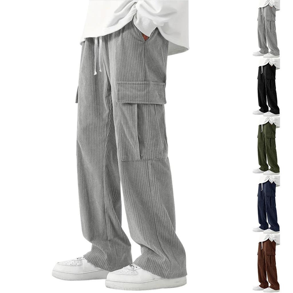 Men's Corduroy Loose Wide Leg Straight Leg Casual Pants