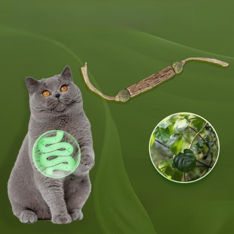 Oversized Catnip Wood Polygonum Grinding Stick Cat Toy Cat Teaser Stick Cat Self-hi Boredom Resistant Scratch Resistant Bite Cat Grass Ball