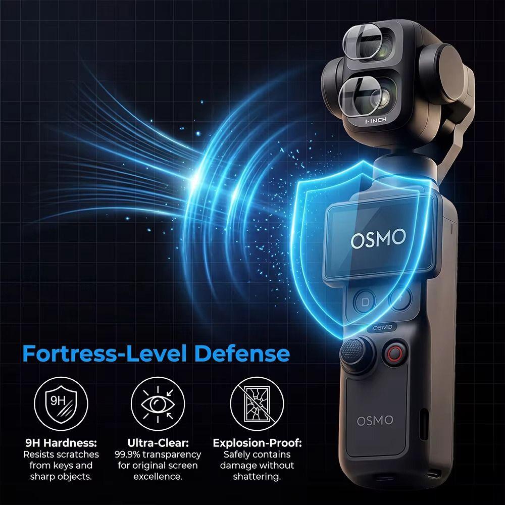 Gehärtete Glaslinsenfolien HD Schutzfolien für DJI Osmo Pocket 4P Gimbal Kamera Zubehör