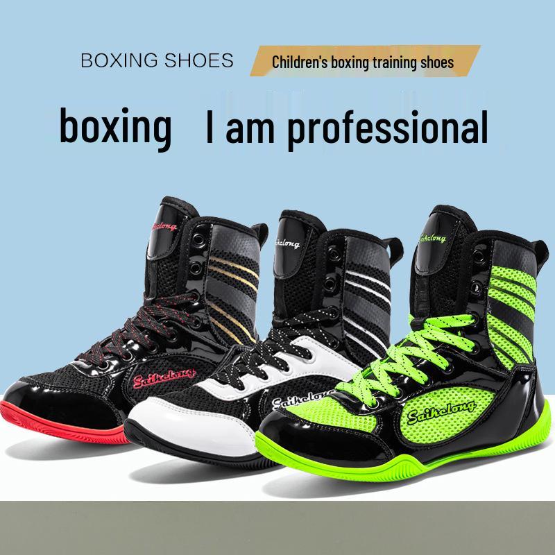 Men's and Children's High Top Wrestling and Boxing Shoes for Indoor Training