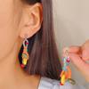 New Childlike Colorful Beaded Flower Earrings Simple Fashion Ladies Earrings Holiday Party Gifts