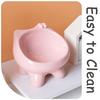 Cute Macaron Color Ceramic Cat Bowl Bow-Tie High-Leg Anti-Slip Large-Diameter Pet Food and Water Bowl Pet Supplies Cat Products