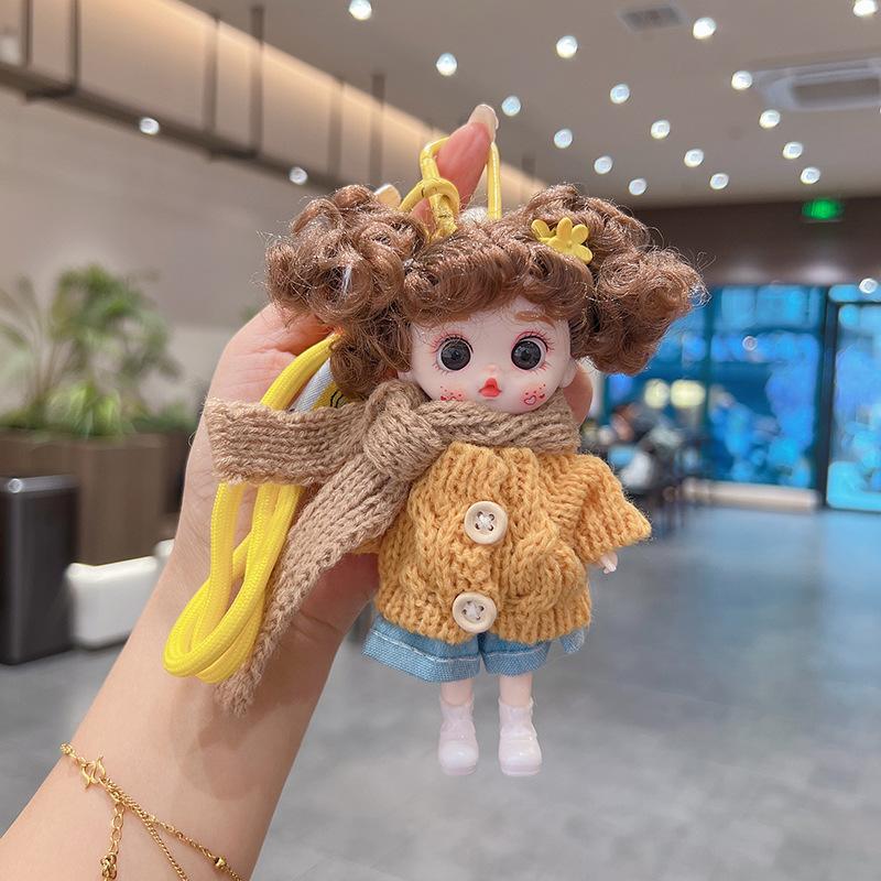 

Kawaii Scarf Sweater Doll Mini Cute Princess Doll Toy Exquisite Keychain 1/12 BJD Doll Backpack Decor Pendant Birthday Gifts