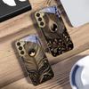 Golden Feather Gemstone For Samsung Galaxy S20 FE S21 S22 S23 Plus S24 Ultra 25Ultra S21+ S9+ S22Plus Golden glass phone case