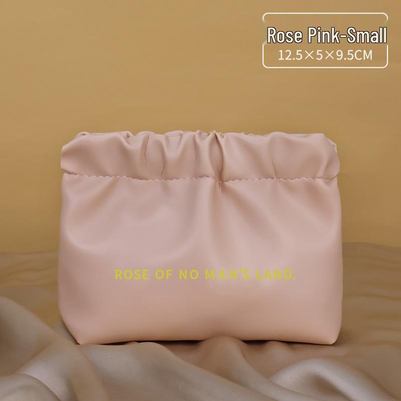 Portable Makeup Bag with Lipstick, Data Cable, Bluetooth Headset, Charger, and Key Storage; Automatic Closure Spring Sheet Design