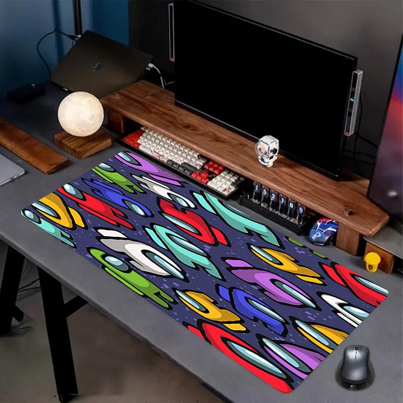 Among Us Print Mouse Pad, Anti‑Slip Desktop Keyboard Mat, for PC Laptop Gaming Working Daily Use, Cool Festival Surprise Gift