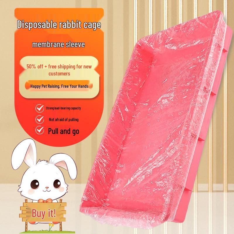 

Disposable Plastic Liner for Rabbit Cage Tray High Pressure 82cm with Elastic, Fits 50*32 Tray