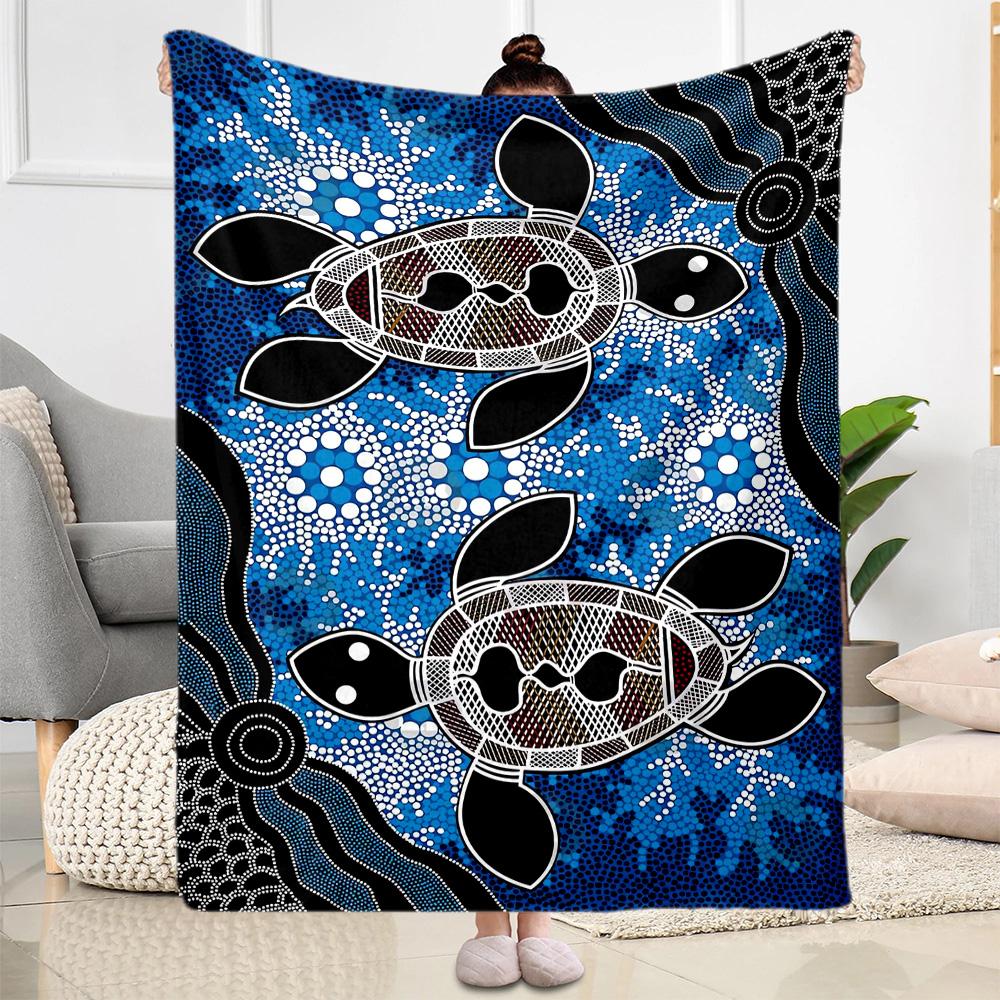 1pc Ocean Life Adventure Blanket Soft and Warm for Sofa Office Camping Travel Livingroom Great Gift for Friends and Family Comfortable