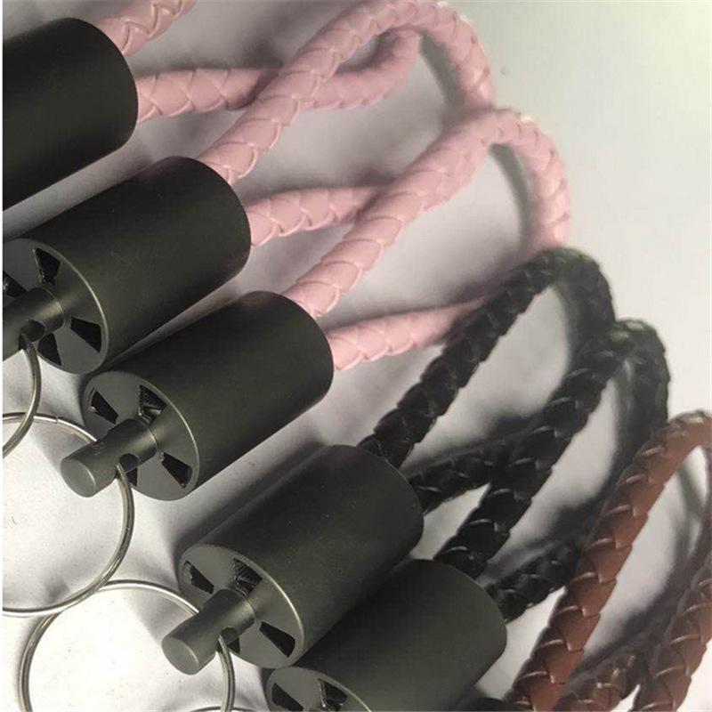 Fashion Alloy Leather Rope Keychain with Micro USB Charging/Data Cable