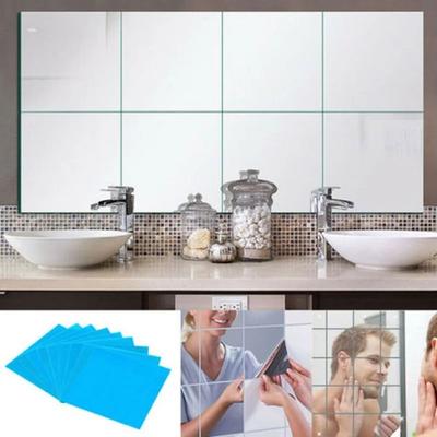 Spiegelblech aus bruchsicherem PET-Kunststoff (kein Glas) - Quadratischer, unzerbrechlicher Wandspiegel - Für Bastelarbeiten