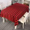 Red Trendy Black Checkered Tablecloth Ideal For Creating A Festive Christmas Vibe