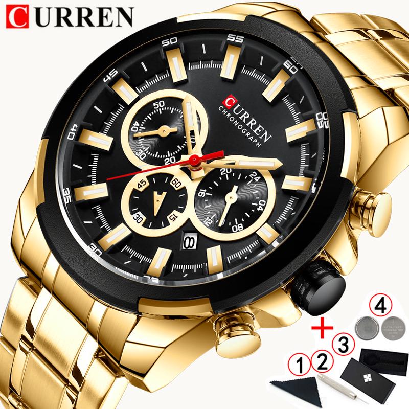 gold chronograph watch