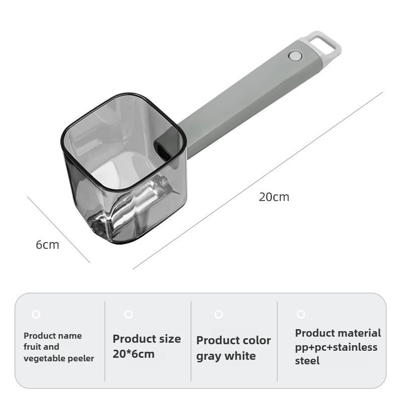 

Stainless Steel Single-head Peeler Convenient Fast Kitchen Gadget Long-handled Creative Vegetables Fruits Peeler with Storage серый