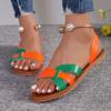 Fashion 2024 Summer Solid Color Flat Sandals Popula Open Toe Outdoor Slippers Beach Women's Shoes Plus Size Zapatos De Mujer Slides