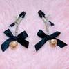 1 Pair Adjustable Nipple Clamps With Black Bow And Hollow Golden Bell Perfect For Couple Intimate Play Bedroom Cosplay SM Games