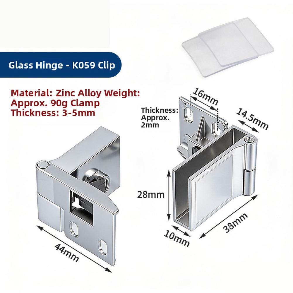 glass door hinge waterproof rust resistant Display cabinet hinge for 6 to 8mm glass zinc alloy spring loaded adjustable pivot