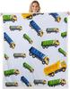 Garbage Truck Blanket Soft Fleece Throw Recycling Theme Kids Room Decor Educational Gift Baby Gift