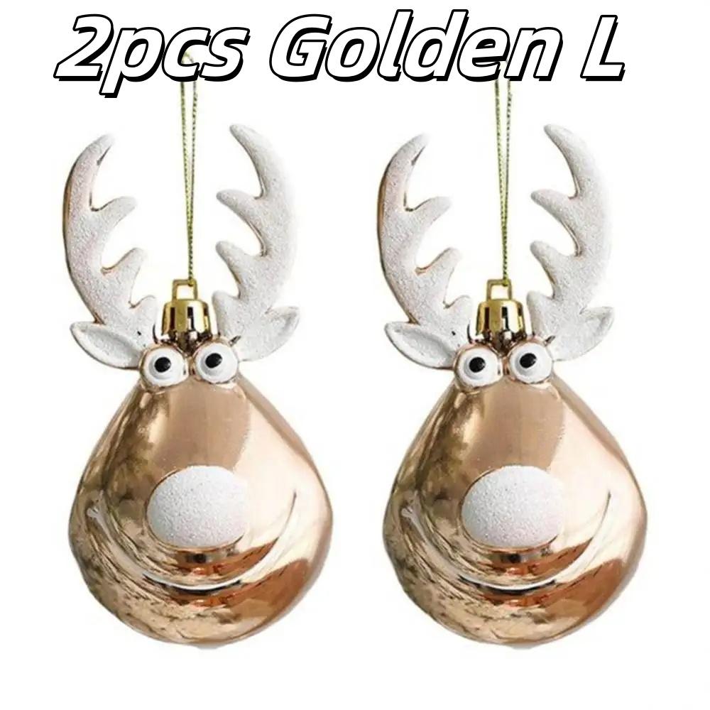 2pcs Elk Christmas Plastic Jewelry Ball Christmas Tree Pendant Home Christmas New Year's Party Festival Decoration Accessories