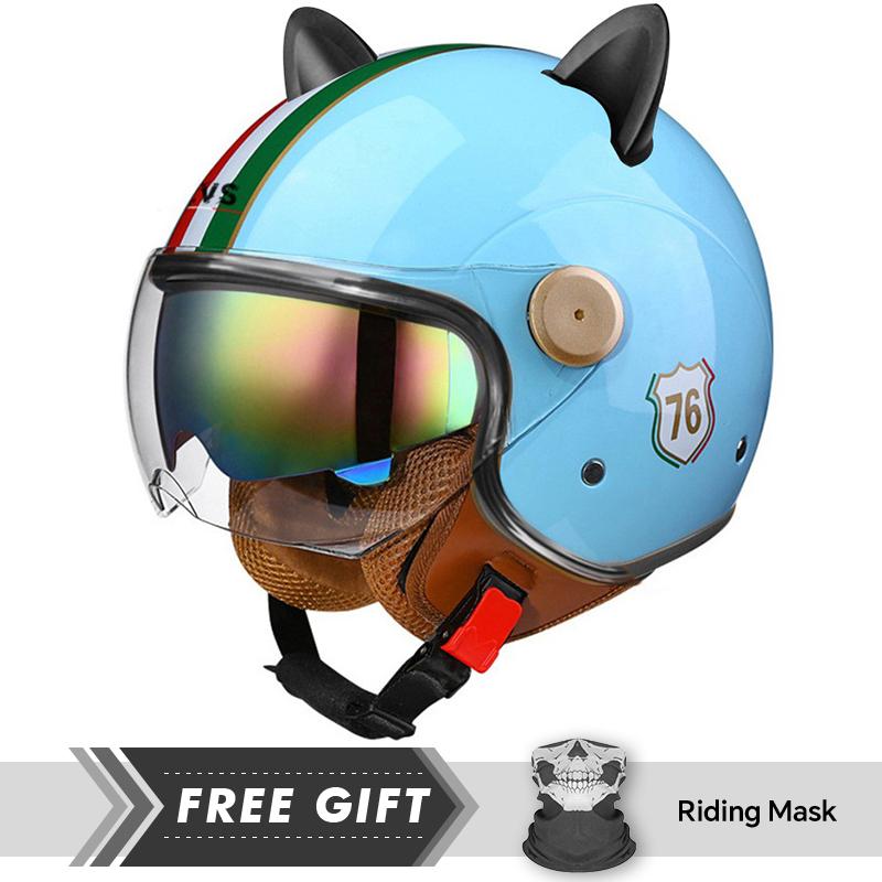 Men Women Retro Semi-open Helmets DOT ECE Open Face Helmets Motorcycle Accessories Cascos Para Motos 3/4 Open Half Helmet